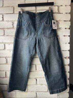 JAG Medium Blue Cropped Wide-Leg Jeans